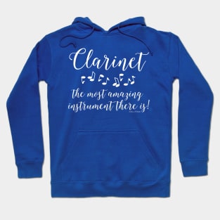 Amazing Clarinet White Text Hoodie